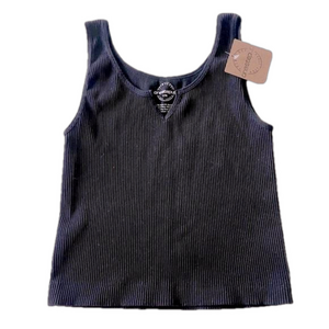 One Step Up Vintage Style Crop Top Juniors Black Size L/XL